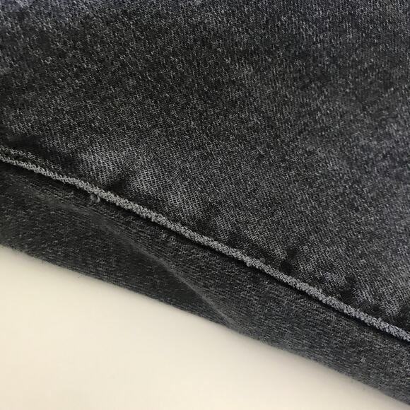 Levi's Wedgie Skinny Faded Black High Rise Button Fly Crop Denim Jeans Size 32 - Picture 13 of 14